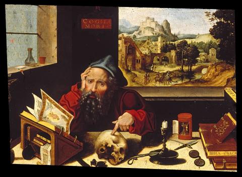 Pieter Coecke van Aelst, the elder (Flemish, 1502-1550). 'Saint Jerome in His Study,' ca. 1530. oil on panel. Walters Art Museum (37.256): Acquired by Henry Walters. Image via Wikimedia under Public Domain.