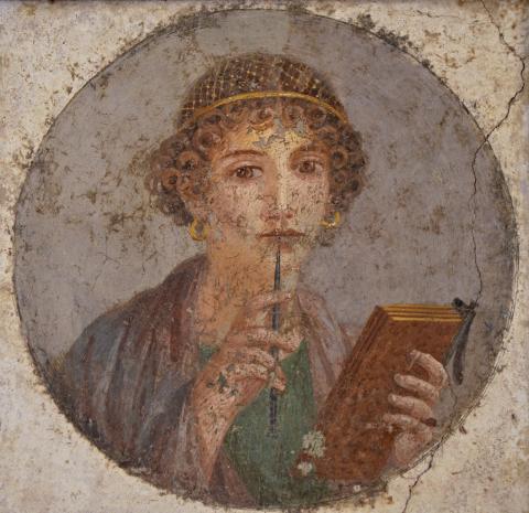 So-called Sappho fresco from Pompeii