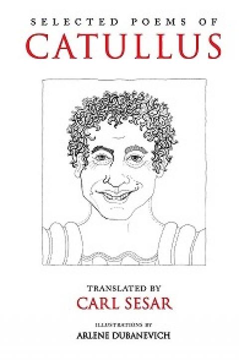 A white book cover with red text and a sketched face of a man with curly hair