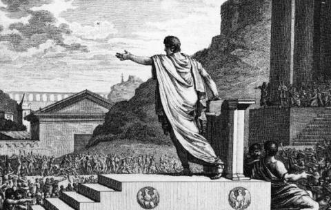 Gaius Gracchus addressing the plebeians. Image courtesy of Wikimedia Commons.