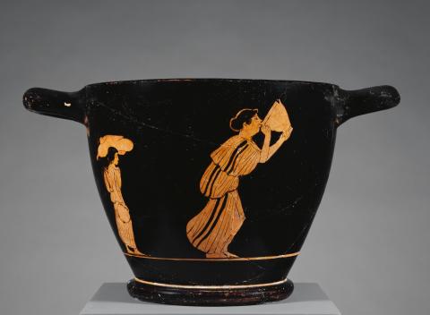 Figure 2: Attic Red-Figure Skyphos, 460–450 B.C. Image courtesy of Getty Museums.