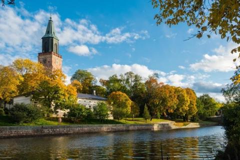 University of Turku photograph showing river and tower