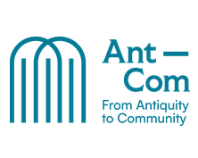 AntCom From Antiquity to Community Blue-Green Logo