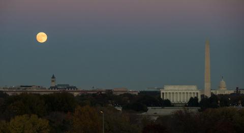Supermoon over Washington DC
