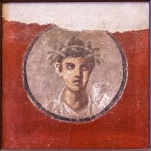 Young man with a volumen, fresco from Pompeii, 1st c.C.E., Naples.