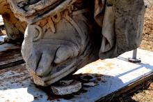 A detail of the colossal foot of the statue of Apollo at Claros