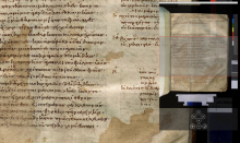 Composite RGB image of manuscript E3, Escorialensis 291 (Υ.i.1): overview of folio 32 recto Creative Commons Attribution-NonCommercial-ShareAlike 3.0 Unported License.
