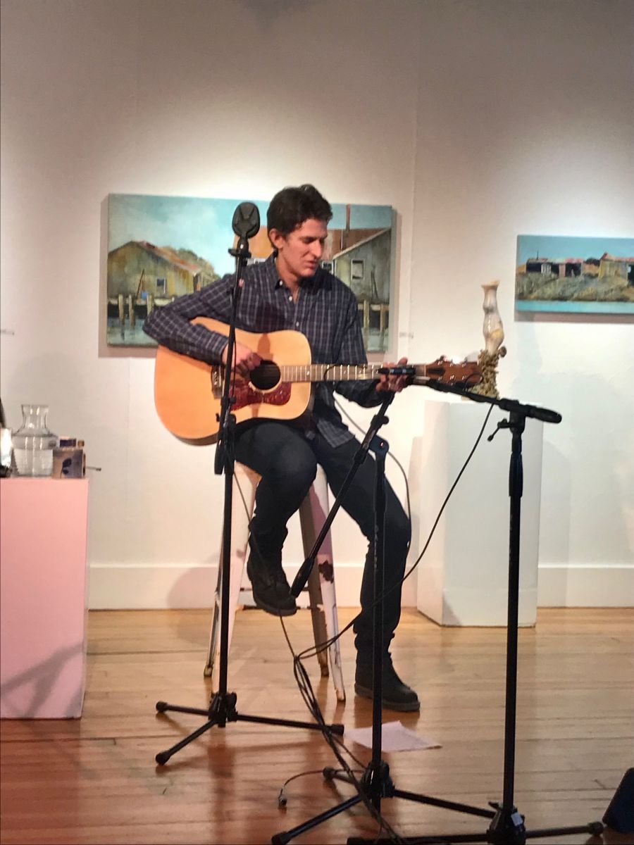 Figure 2. Goodkin performing his Odyssey in Homer, Alaska. Photo by Asia Freeman, Director of the Bunnell Street Arts Center.