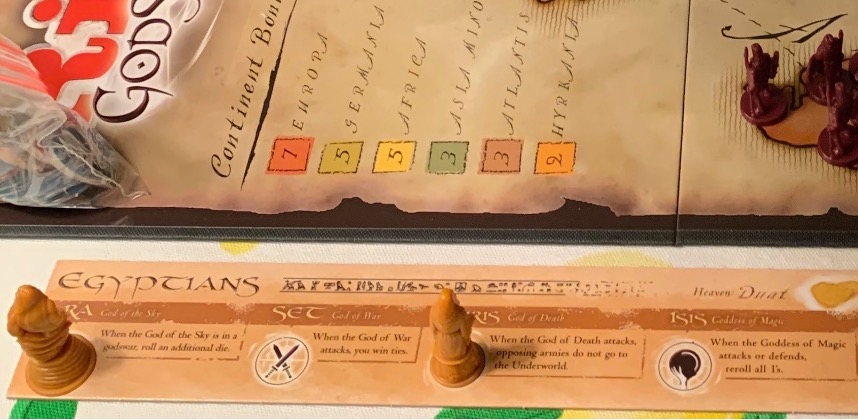A section of a game board with tokens