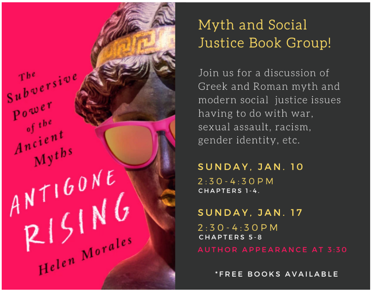 Figure 3. The flyer for the Myth and Social Justice group led by Yurie Hong.