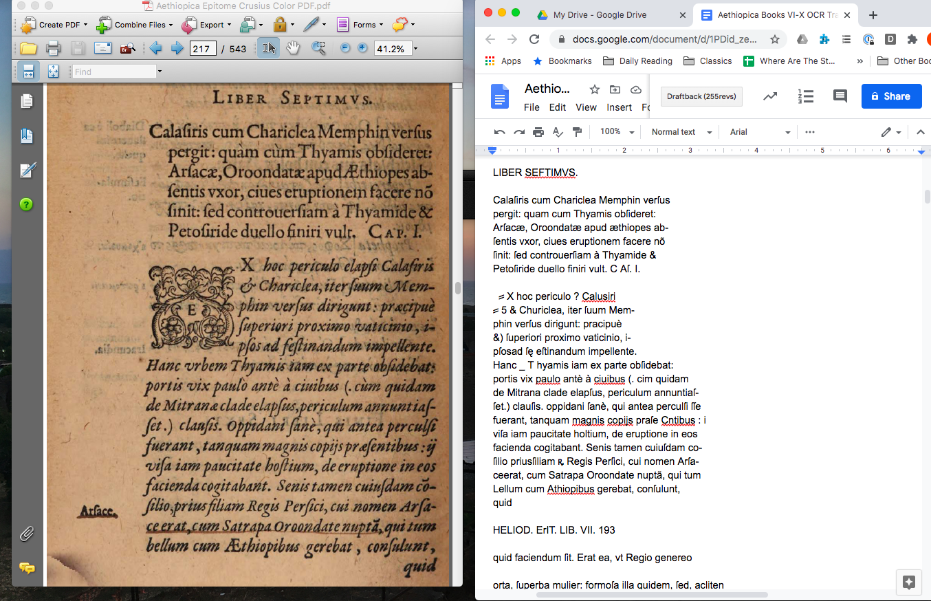 Figure 1: A page from Martin Kraus’ Aethiopica Epitome processed using LatinOCR within VietOCR. It handles the opening chapter summary well but is only 88% accurate with the italicized body text.